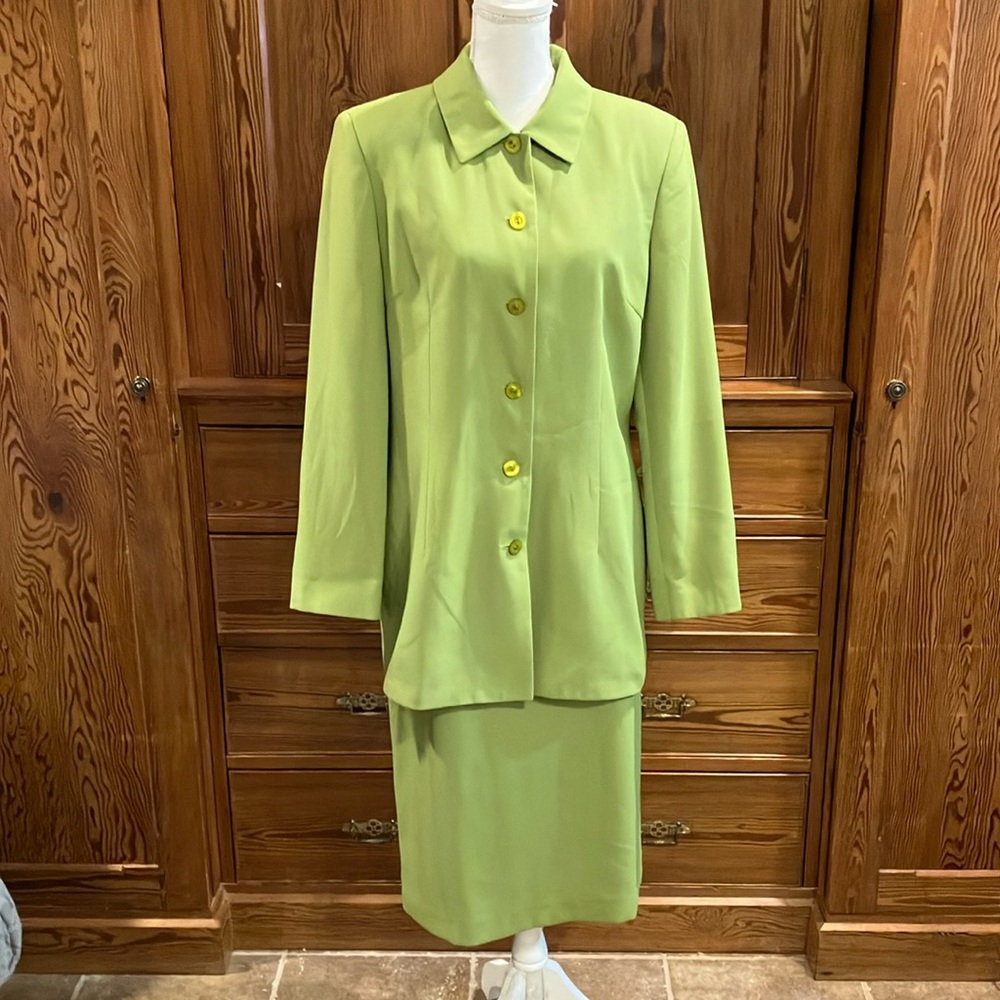 Morton Bernard lime green skirt set sz 14